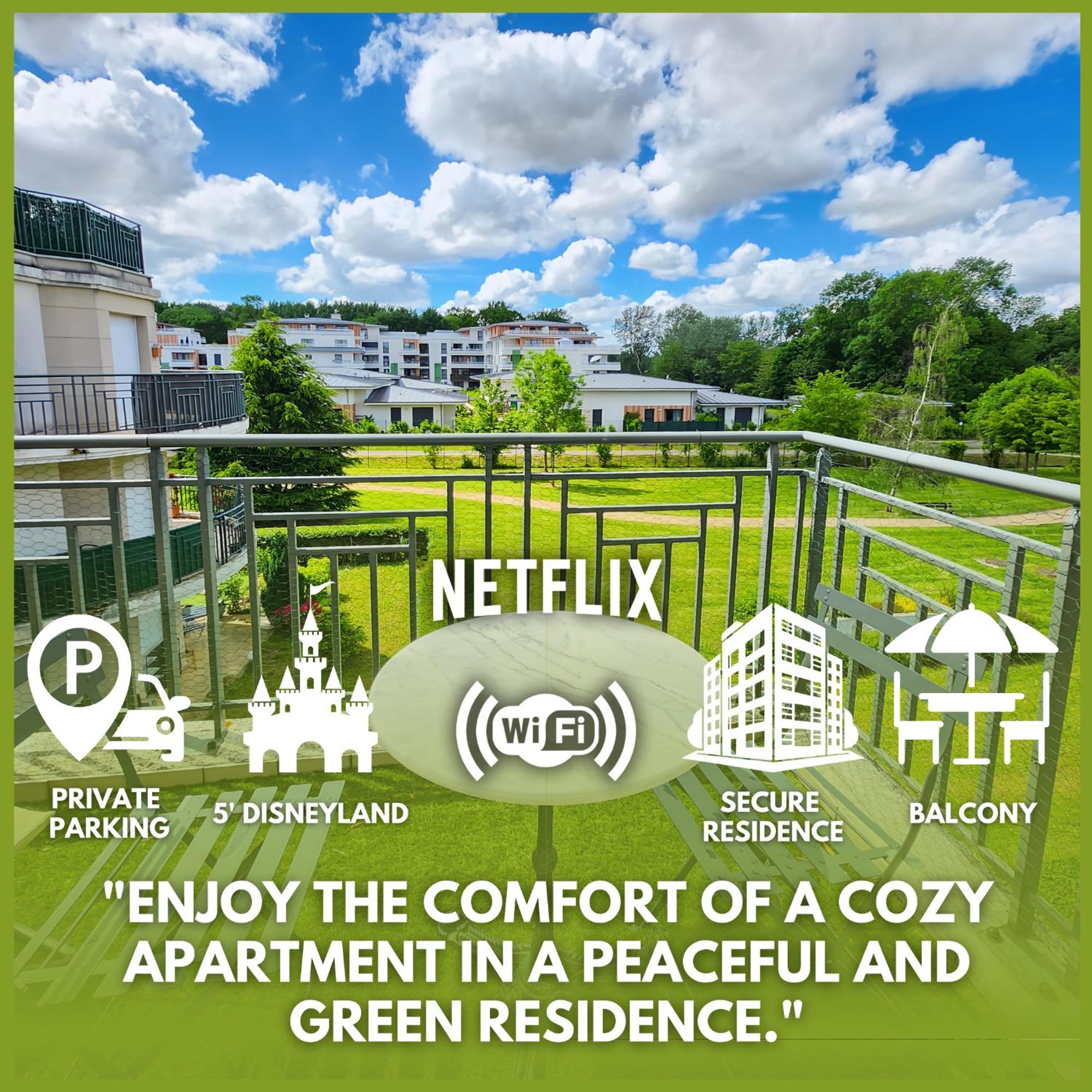 Appartement, Balcon, Parking, 5' Disneyland Montevrain Ngoại thất bức ảnh